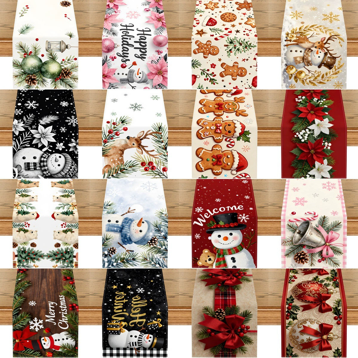 Linen Christmas Table Runner — 33 × 183 cm 1