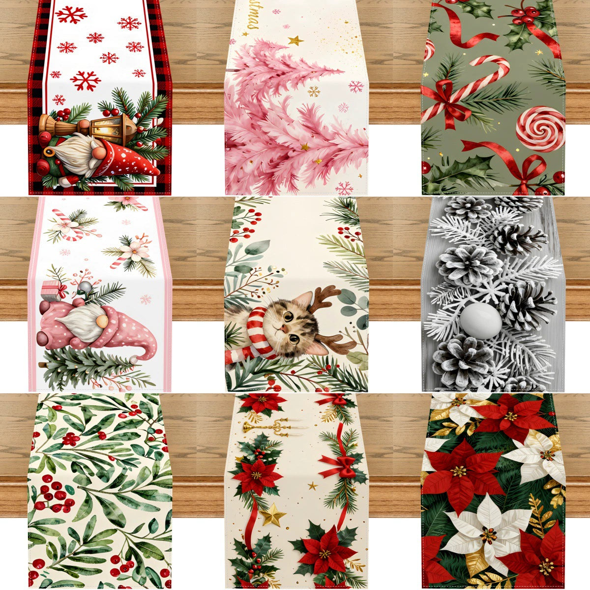 Linen Christmas Table Runner — 33 × 183 cm 2